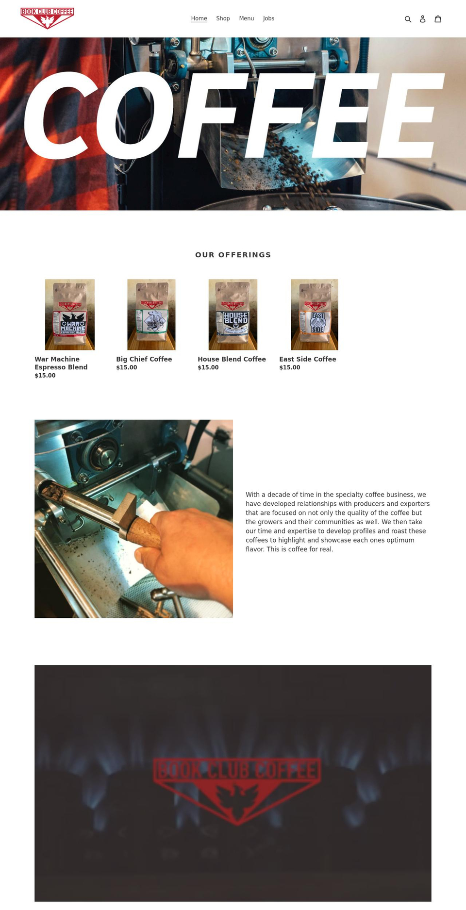 bookclubcoffee.com shopify website screenshot