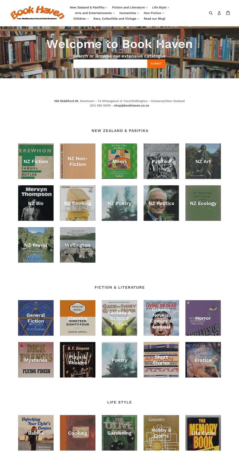 bookhaven.co.nz shopify website screenshot