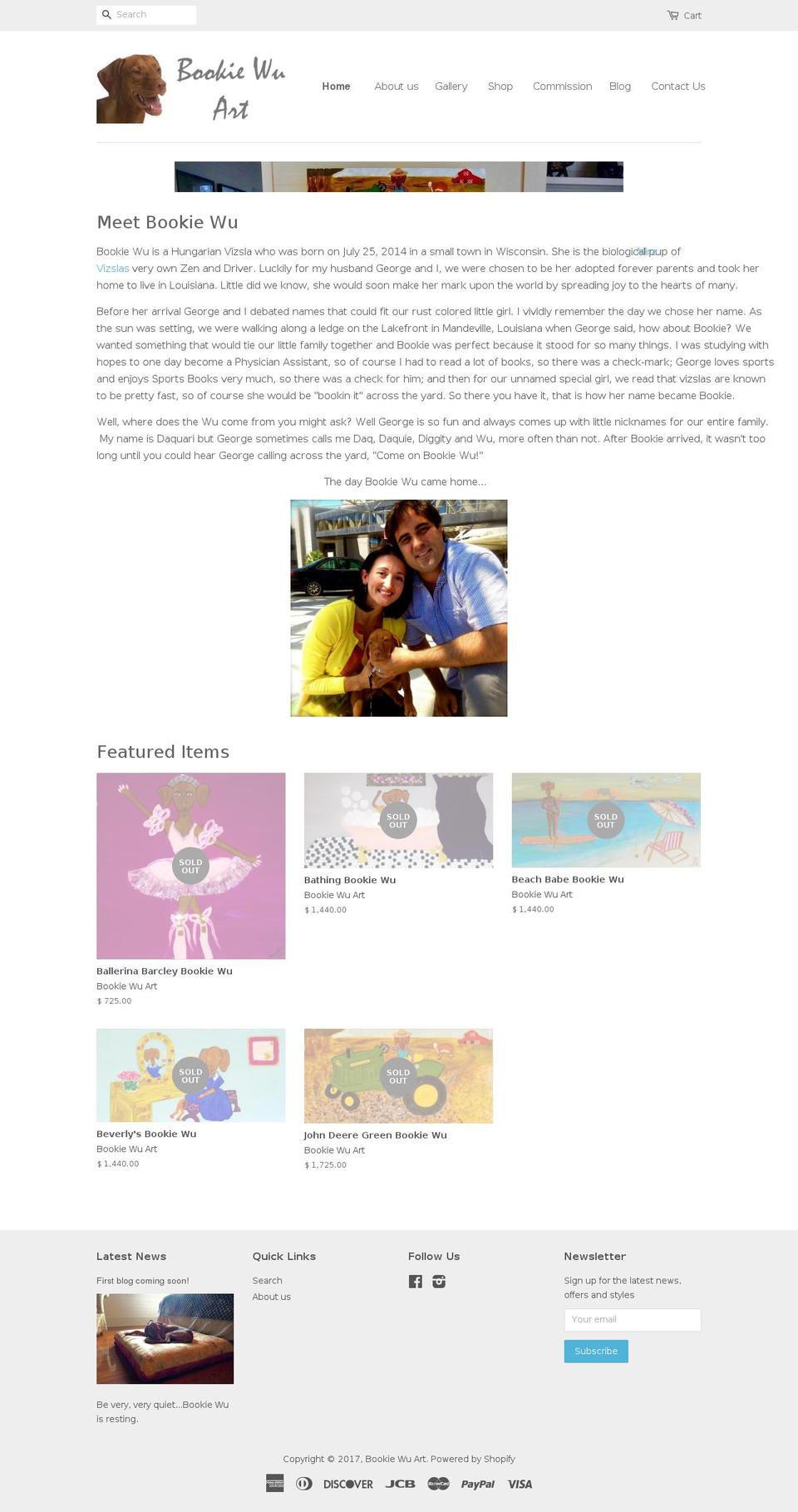 bookiewu.com shopify website screenshot