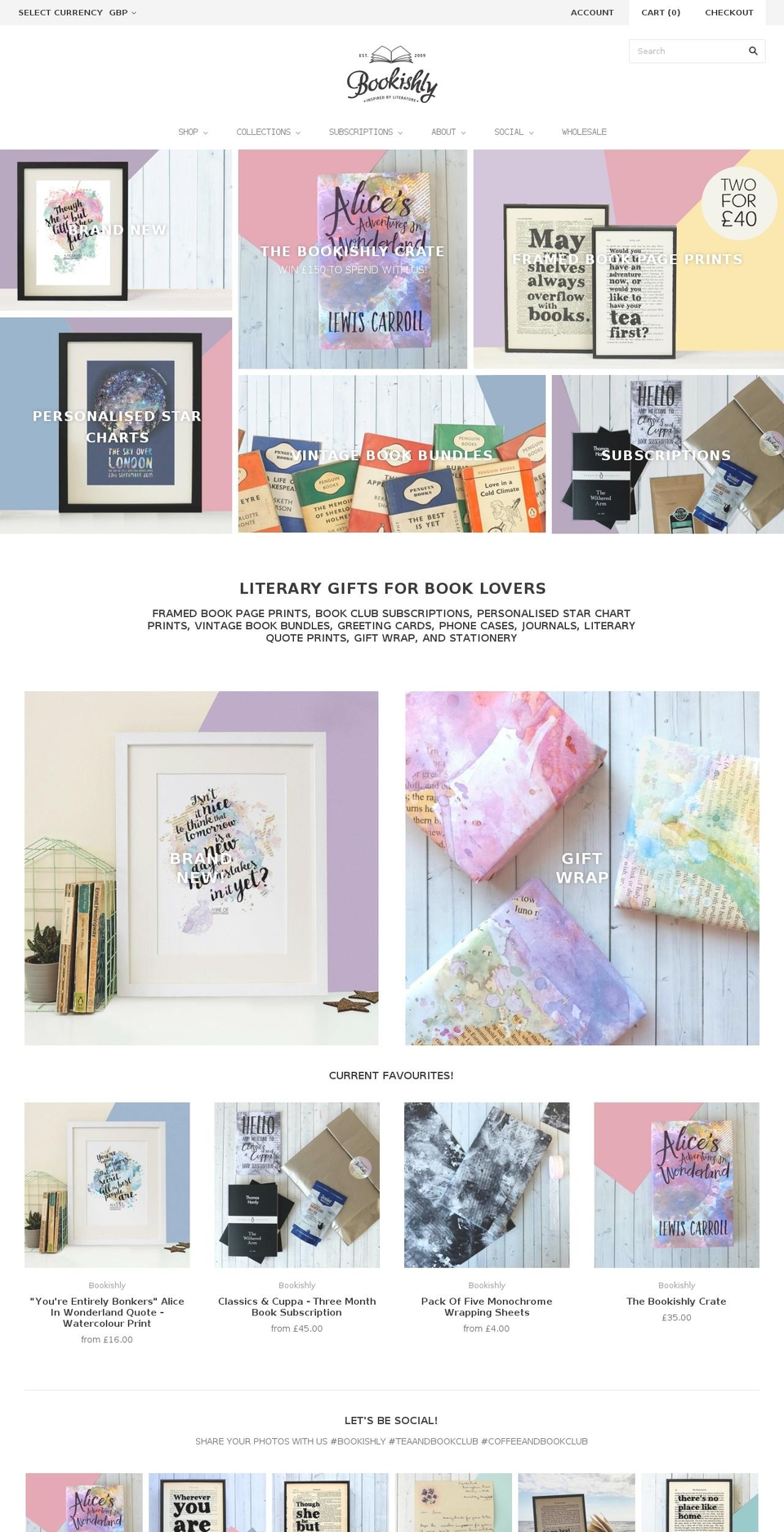 bookishly.co.uk shopify website screenshot