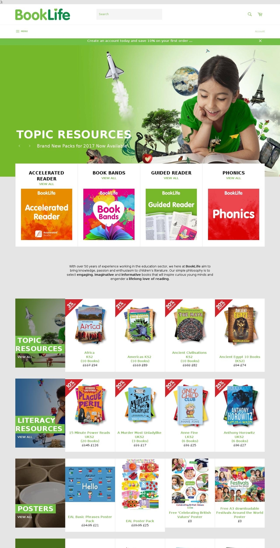 booklife.co.uk shopify website screenshot