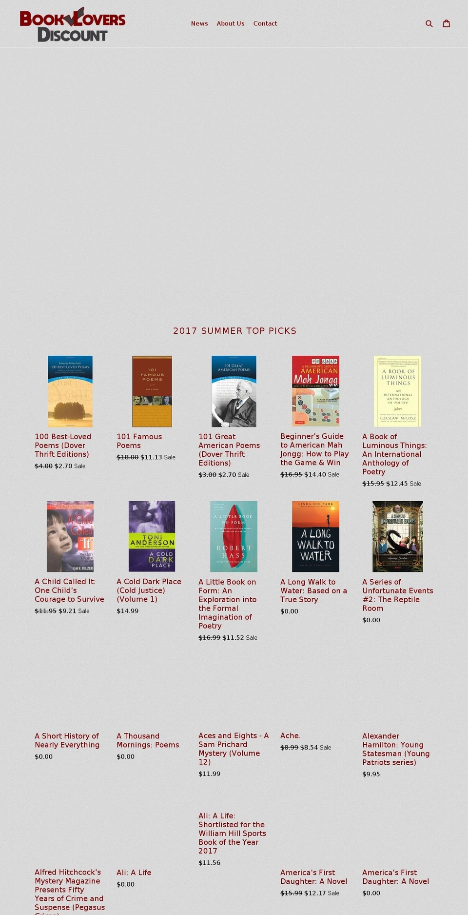 bookloversdiscount.com — Shopify storefront screenshot