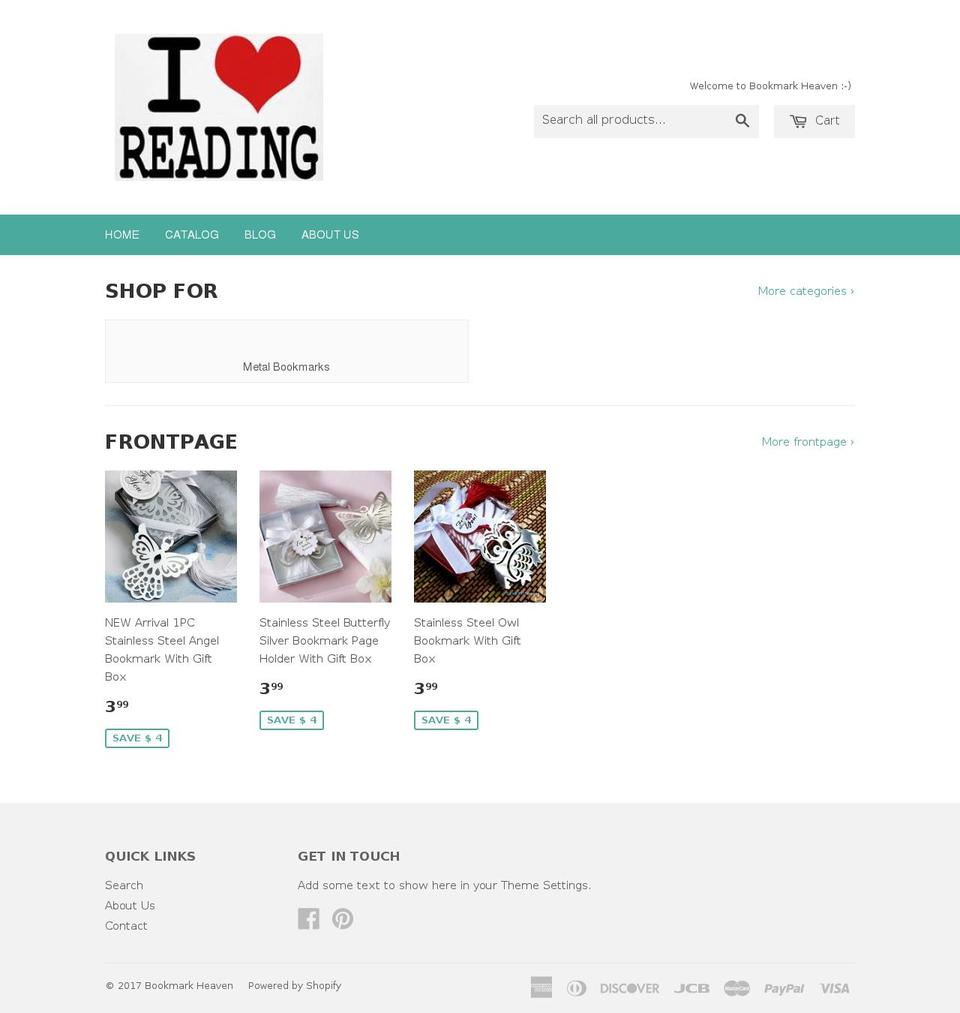bookmarkheaven.com shopify website screenshot
