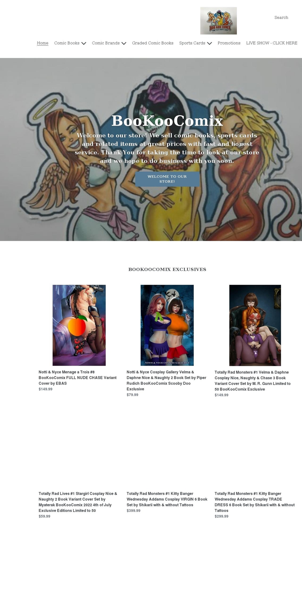 bookoocomix.com shopify website screenshot