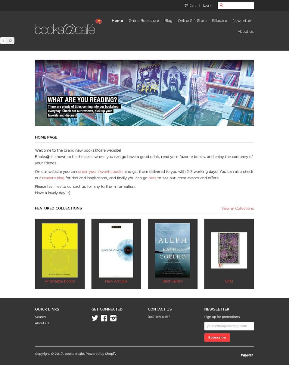 booksatcafe.com shopify website screenshot