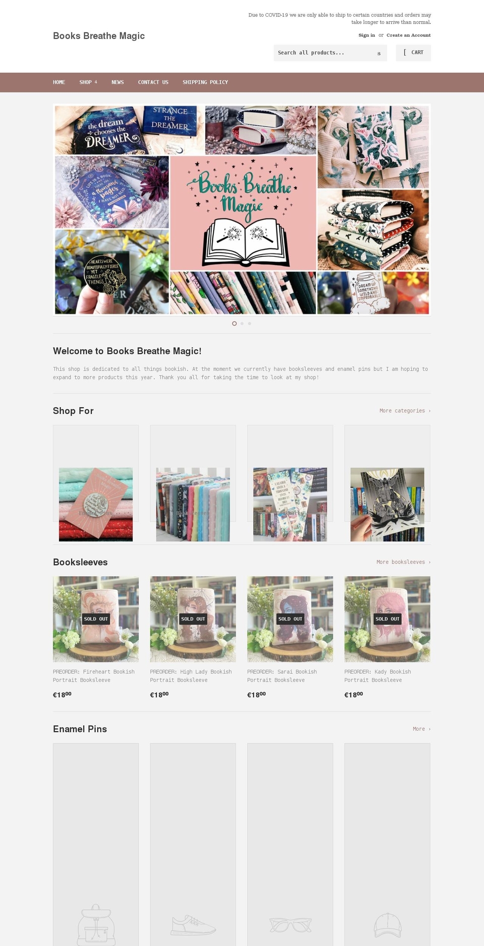 booksbreathemagic.com shopify website screenshot