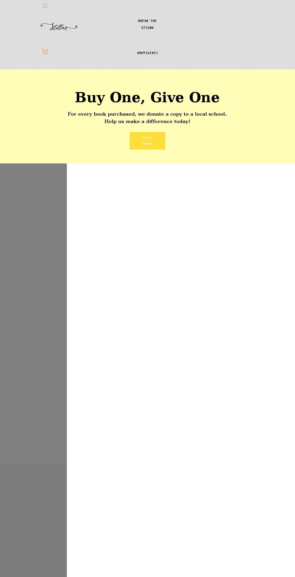 booksbystellas.com shopify website screenshot