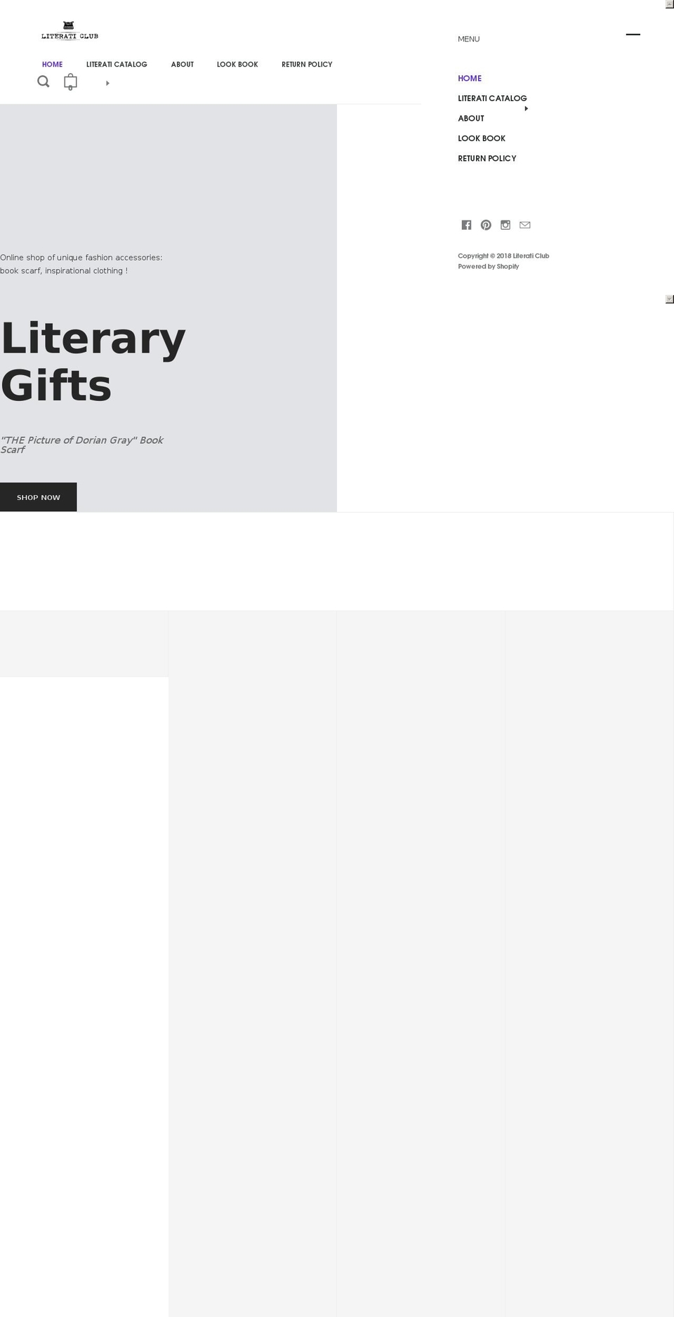 bookscarves.com shopify website screenshot
