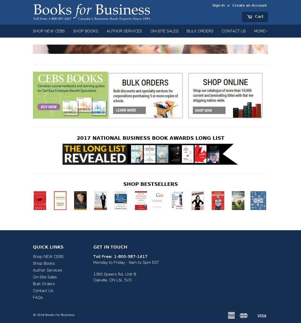 booksforbusiness.ca shopify website screenshot