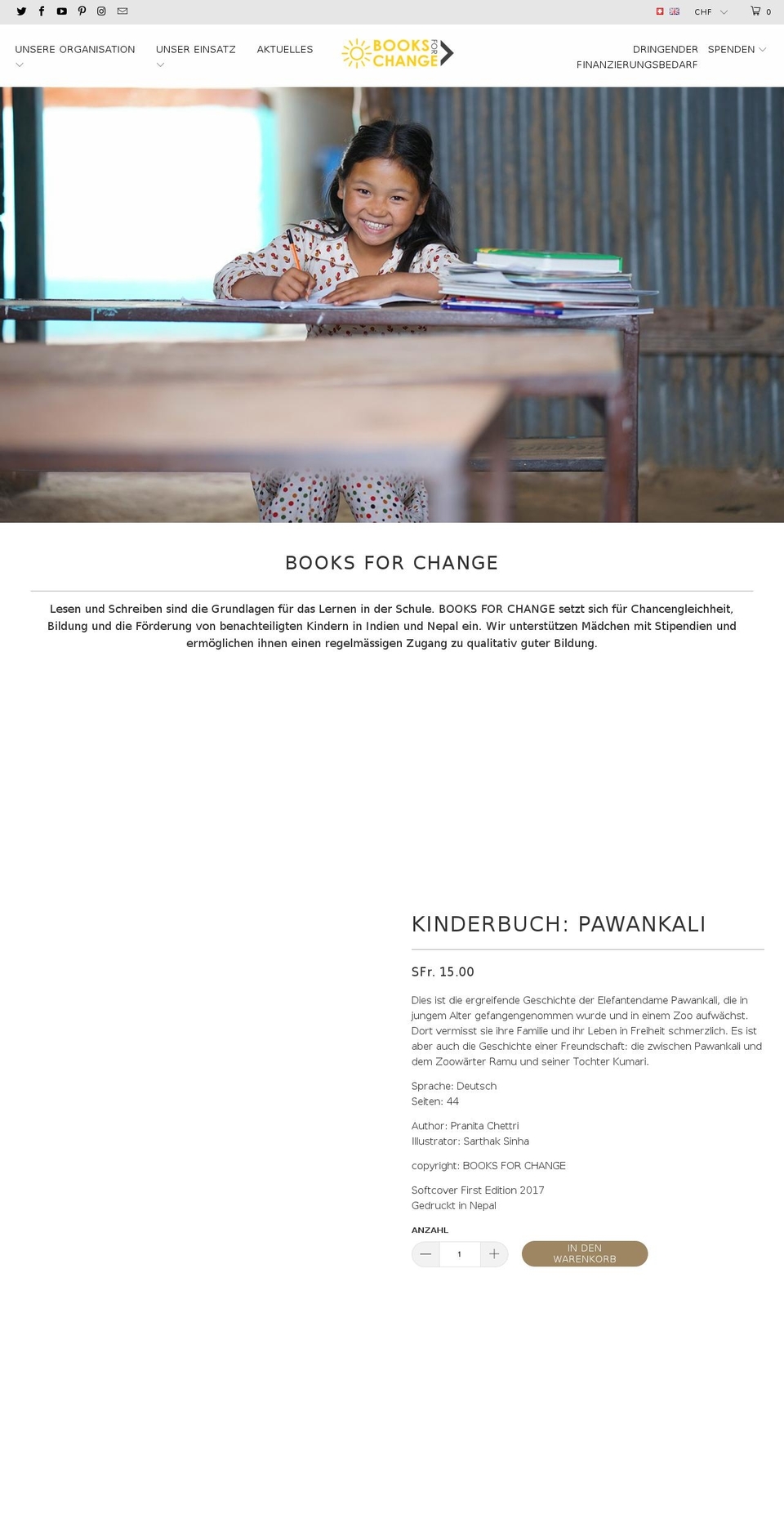 booksforchange.org shopify website screenshot