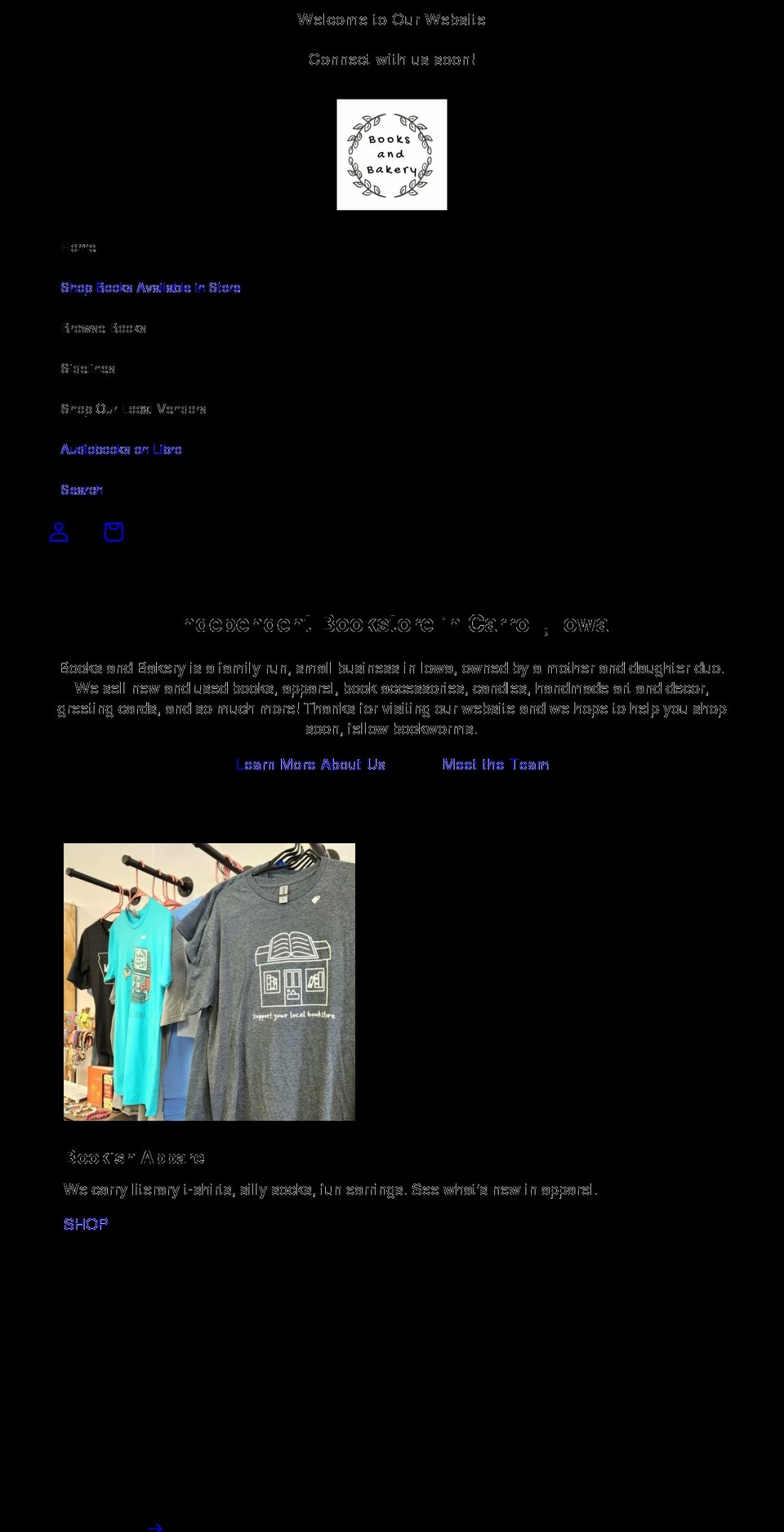 booksnbakery.com shopify website screenshot
