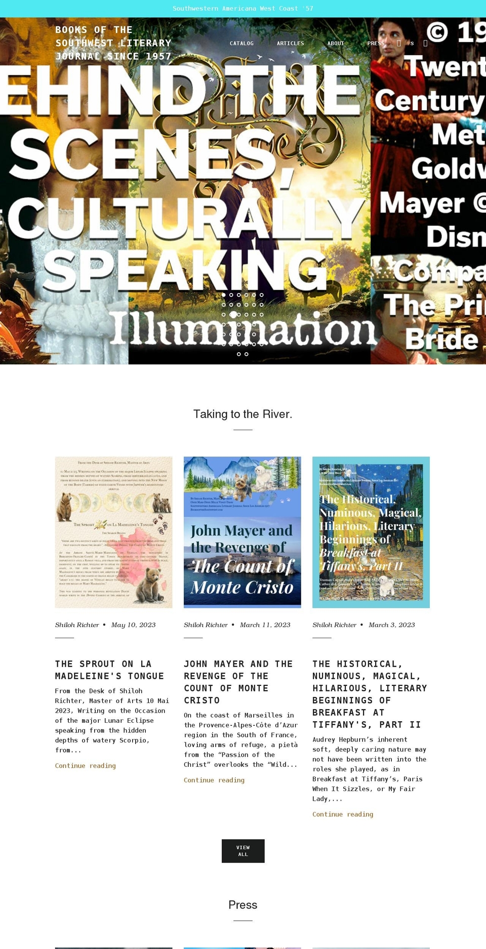booksofthesouthwest.com shopify website screenshot