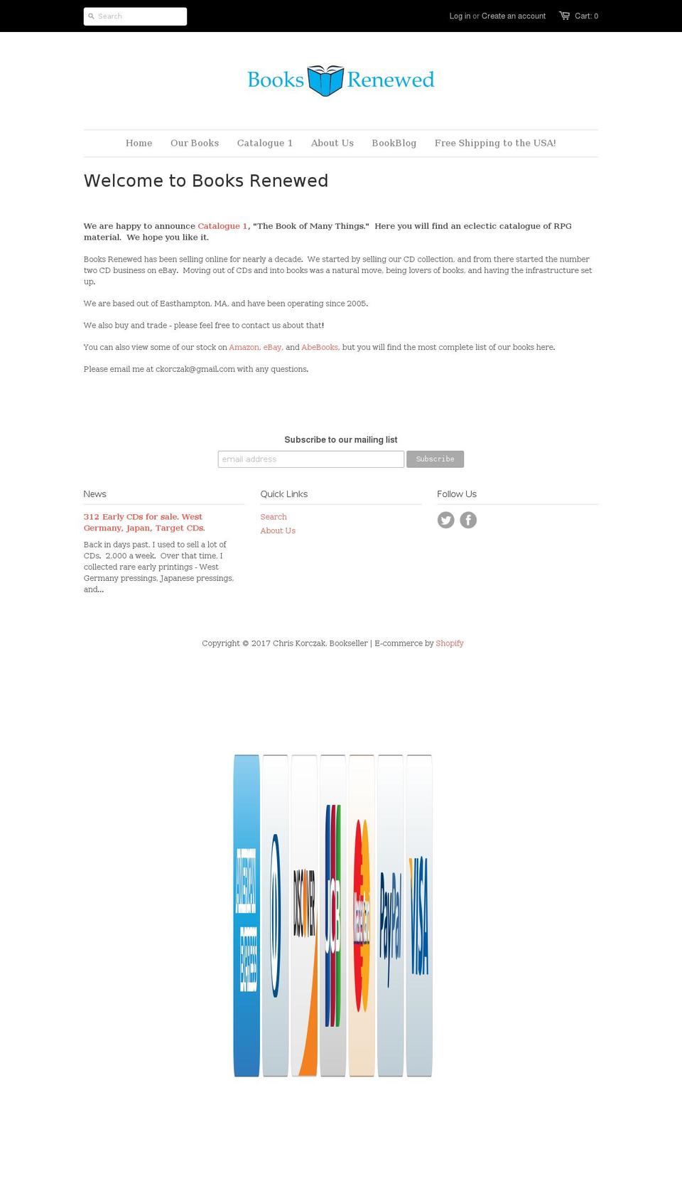 booksrenewed.com shopify website screenshot