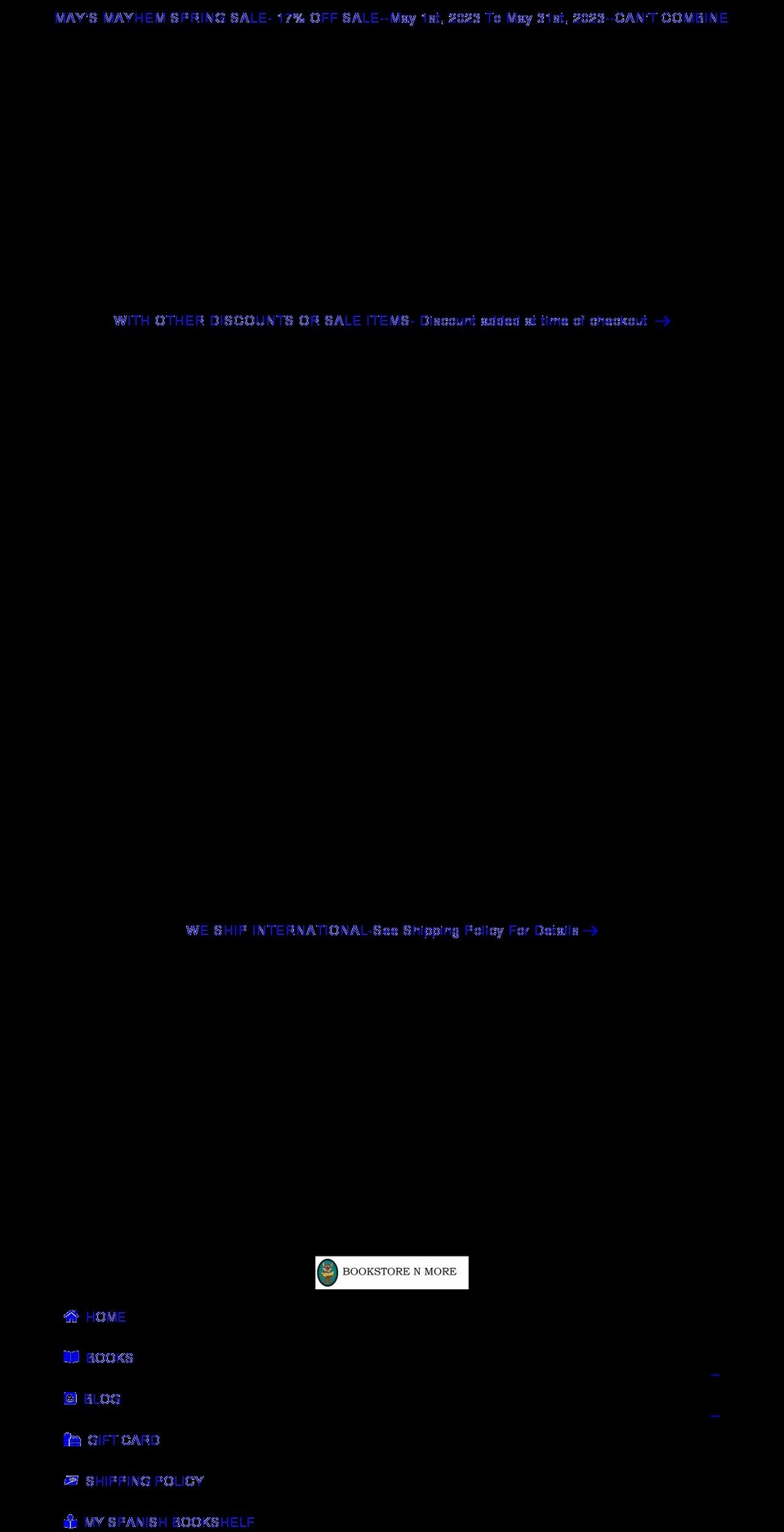 bookstorenmore.com shopify website screenshot