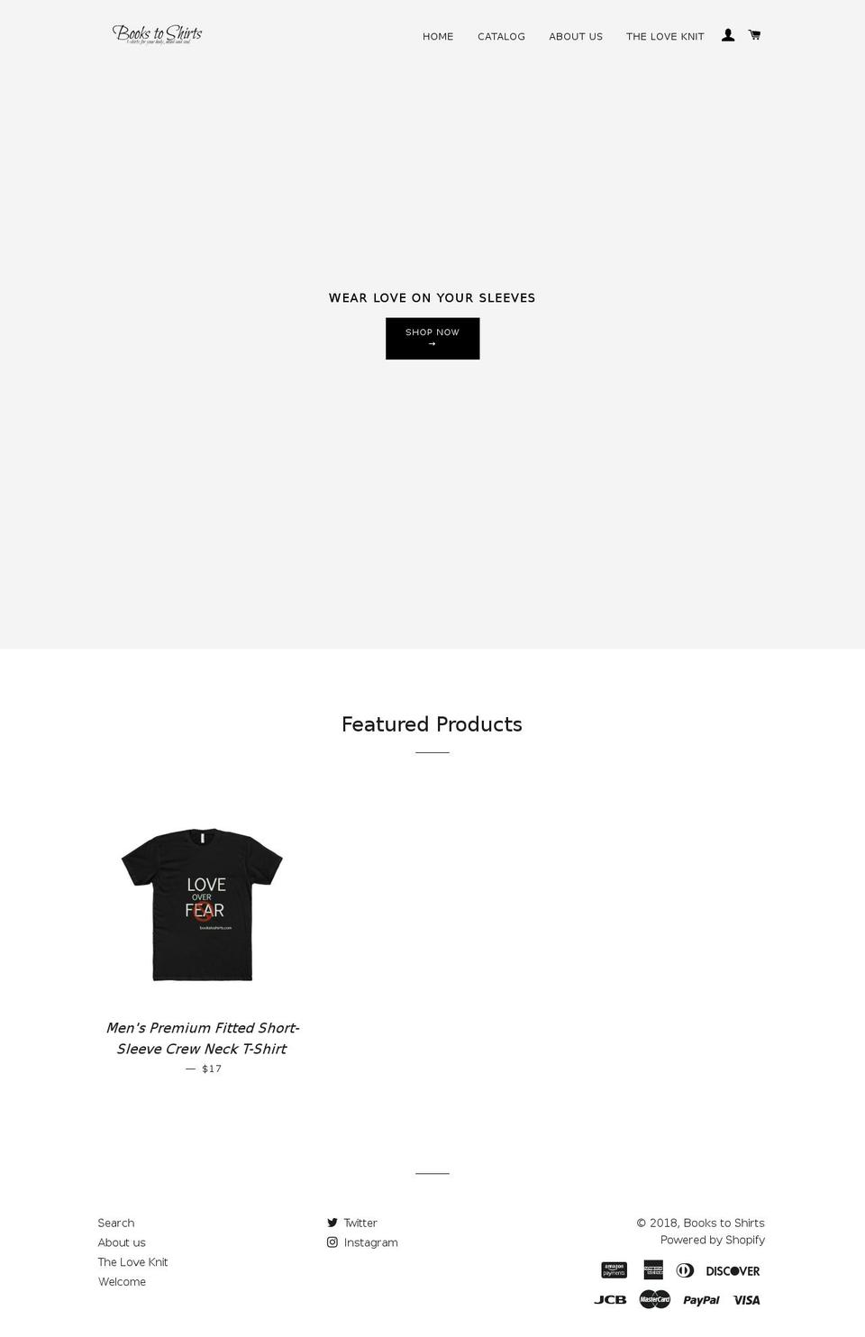bookstoshirts.com shopify website screenshot