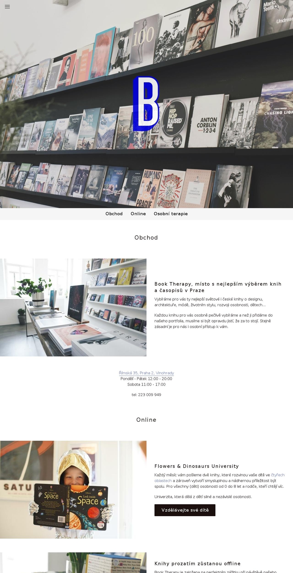 booktherapy.cz shopify website screenshot