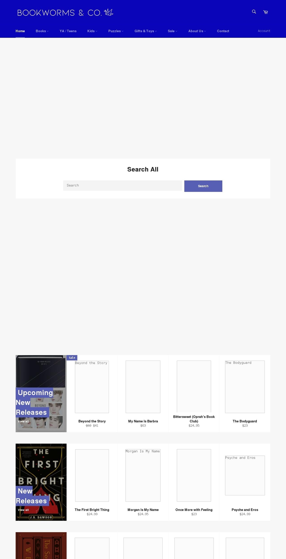 bookwormsco.com shopify website screenshot