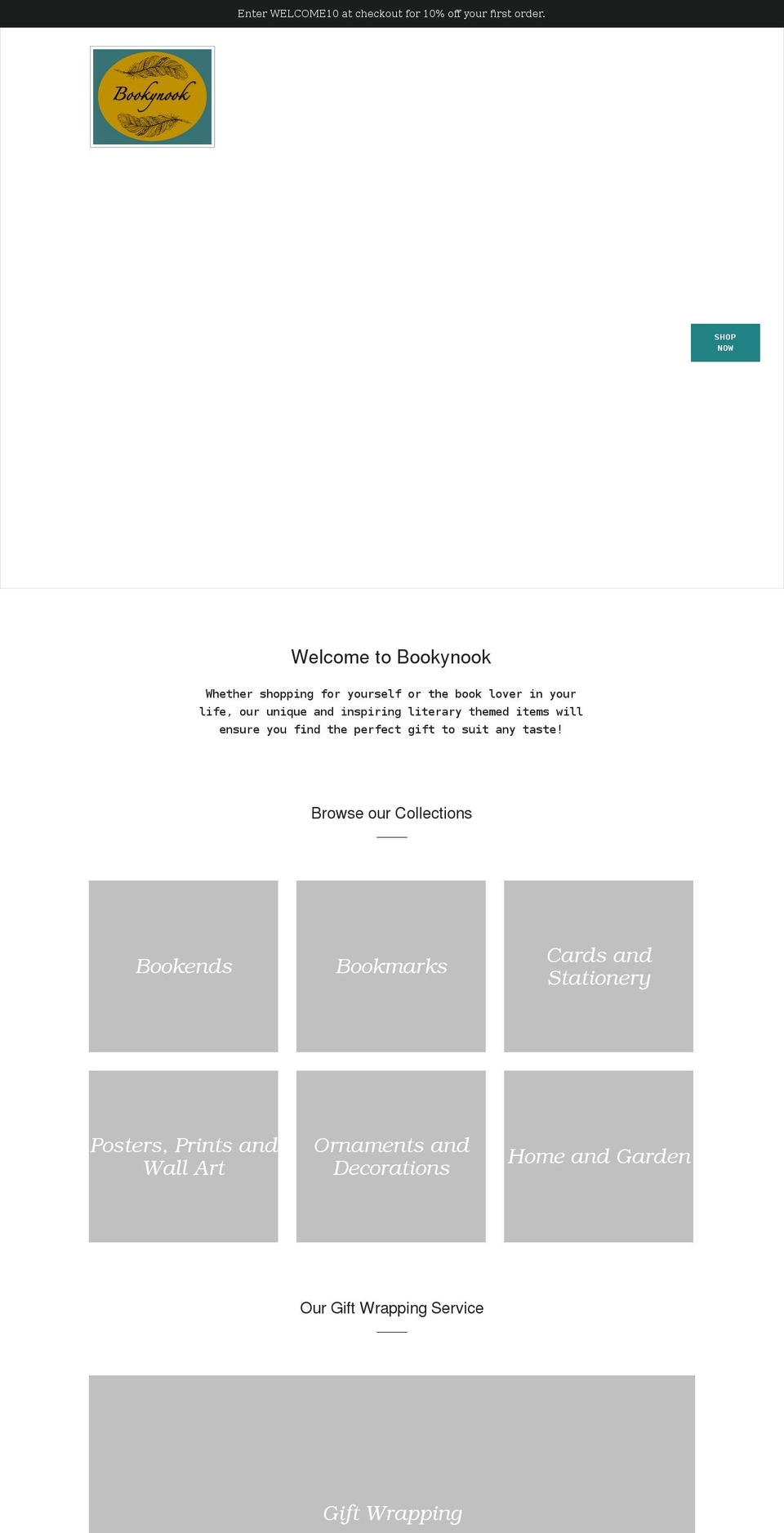 bookynook.com shopify website screenshot
