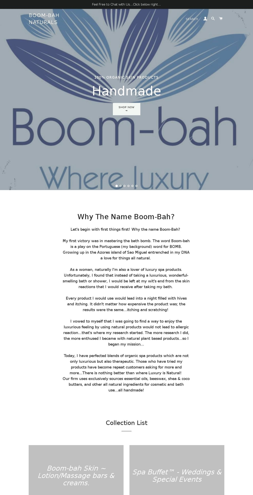 boombahnaturals.com — Shopify storefront screenshot