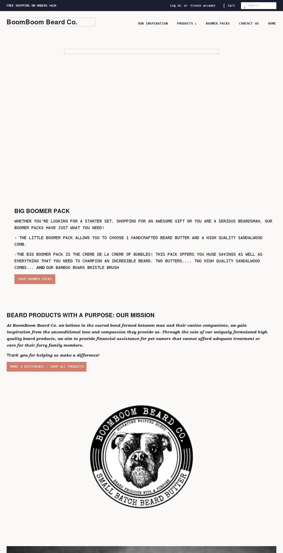 boomboombeardco.com shopify website screenshot
