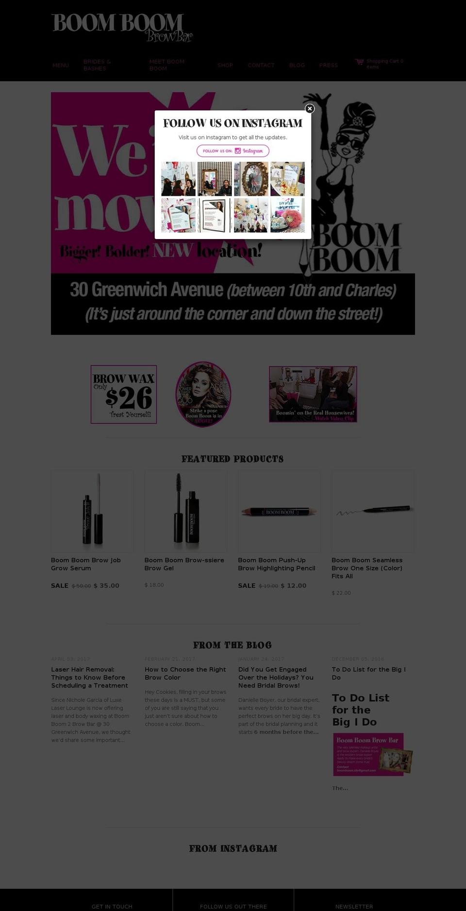 boomboombeautybar.com shopify website screenshot