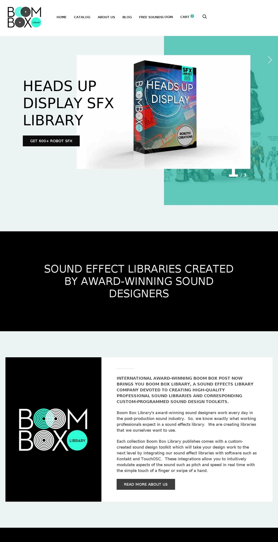 boomboxlibrary.com shopify website screenshot