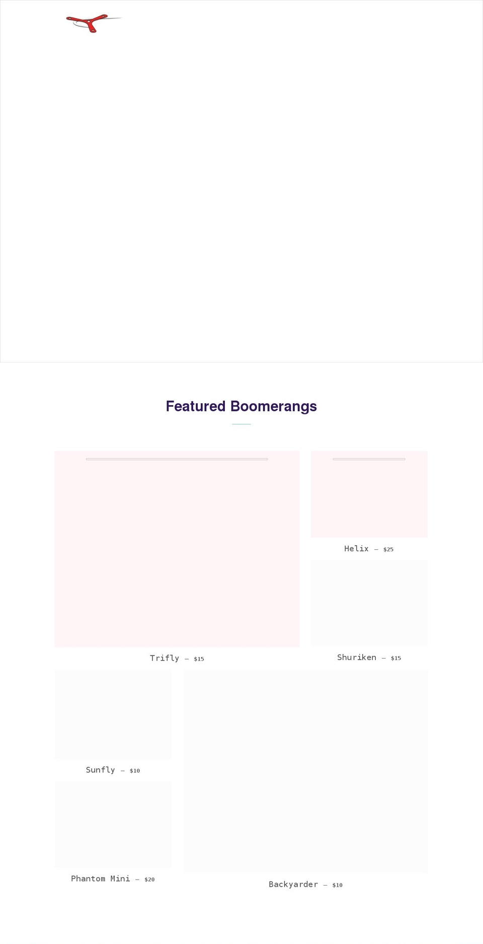 boomerangninja.com shopify website screenshot