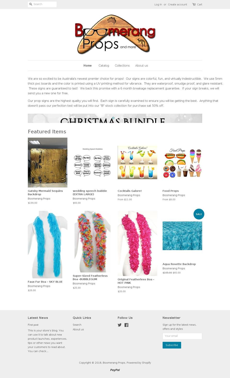 boomerangprops.com shopify website screenshot