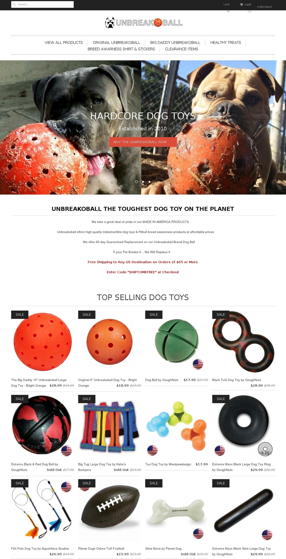boomerdogball.com shopify website screenshot