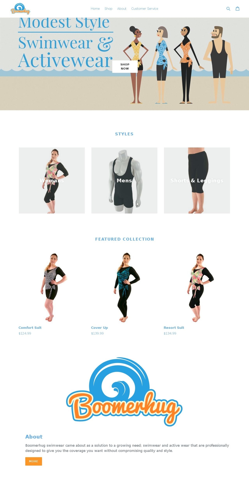 boomerhug.com shopify website screenshot