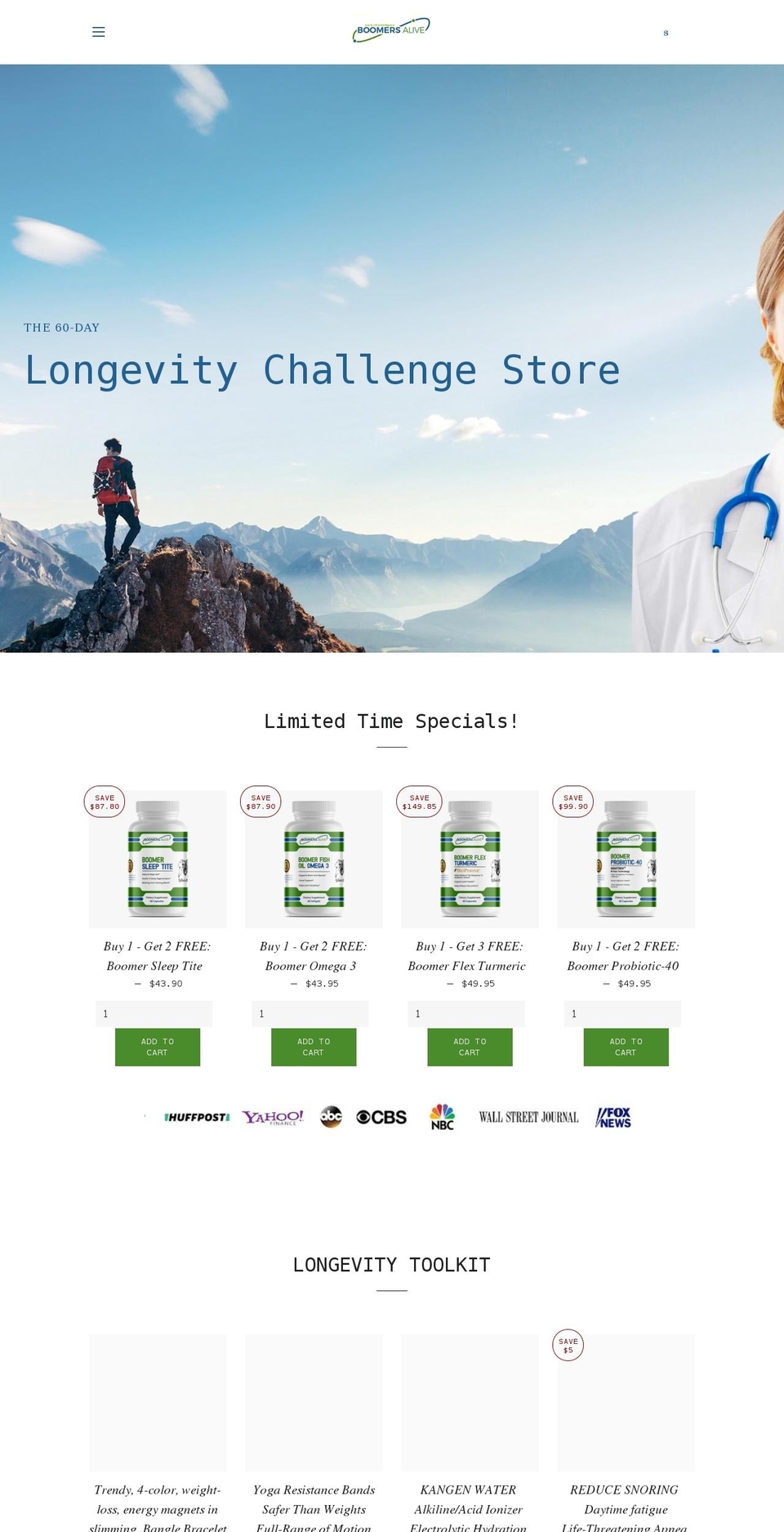 boomers-alive.com shopify website screenshot