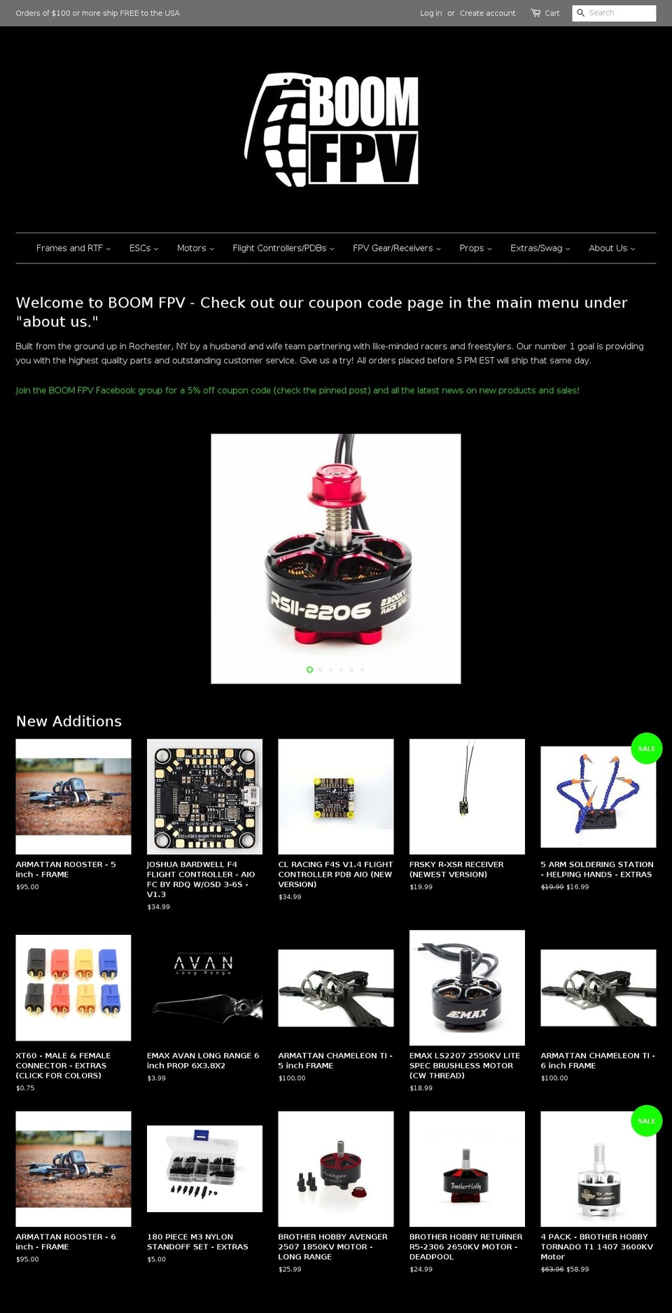 boomfpv.com shopify website screenshot