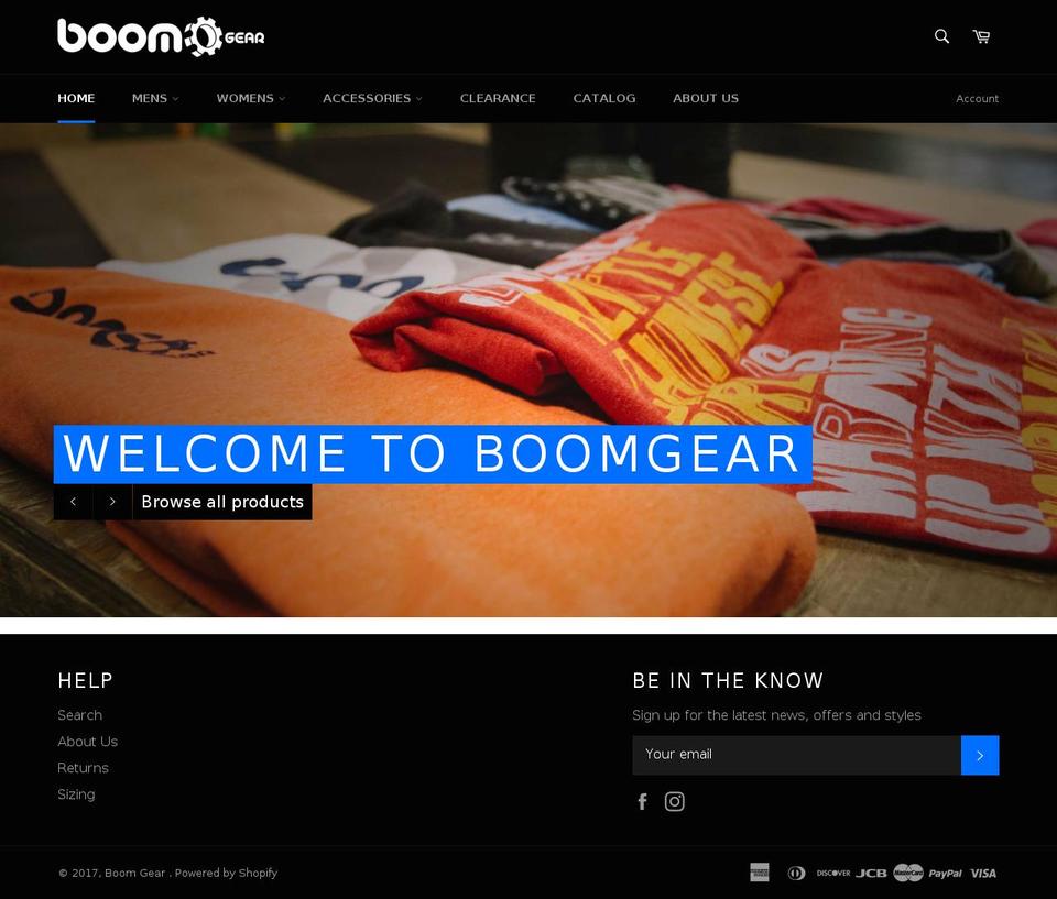 boomgearusa.com shopify website screenshot