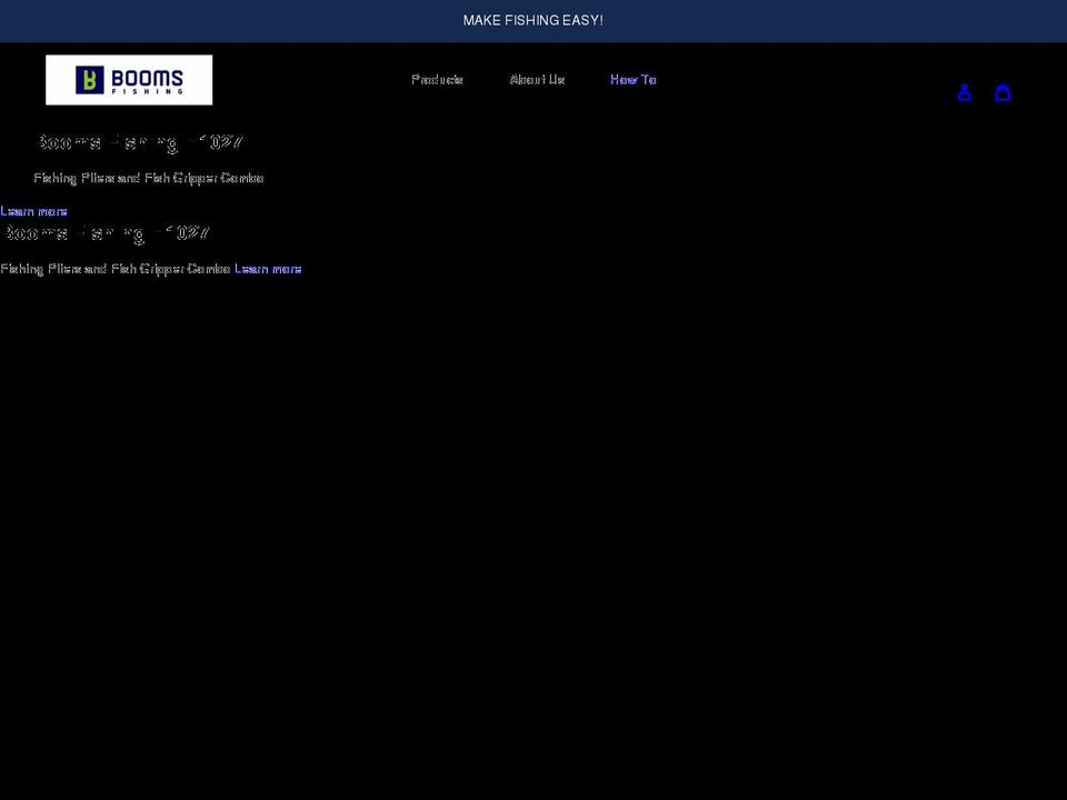 boomsfishing.com shopify website screenshot