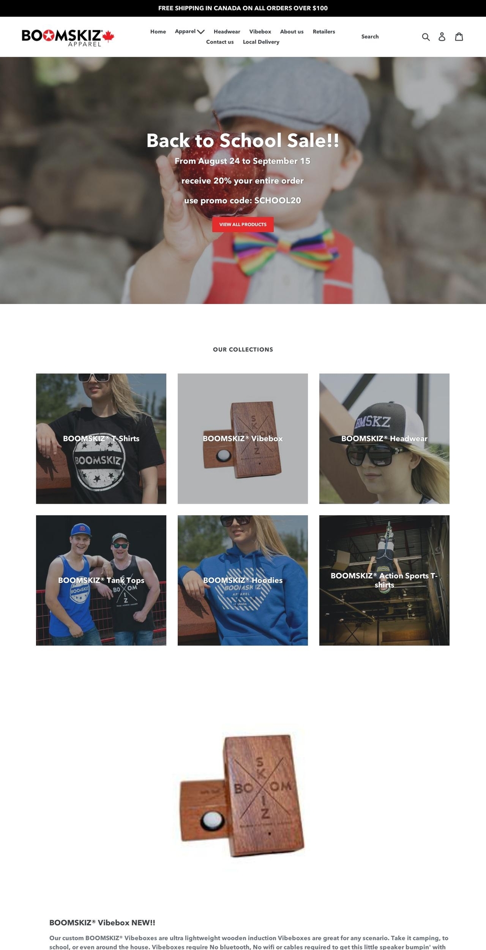 boomskiz.ca shopify website screenshot