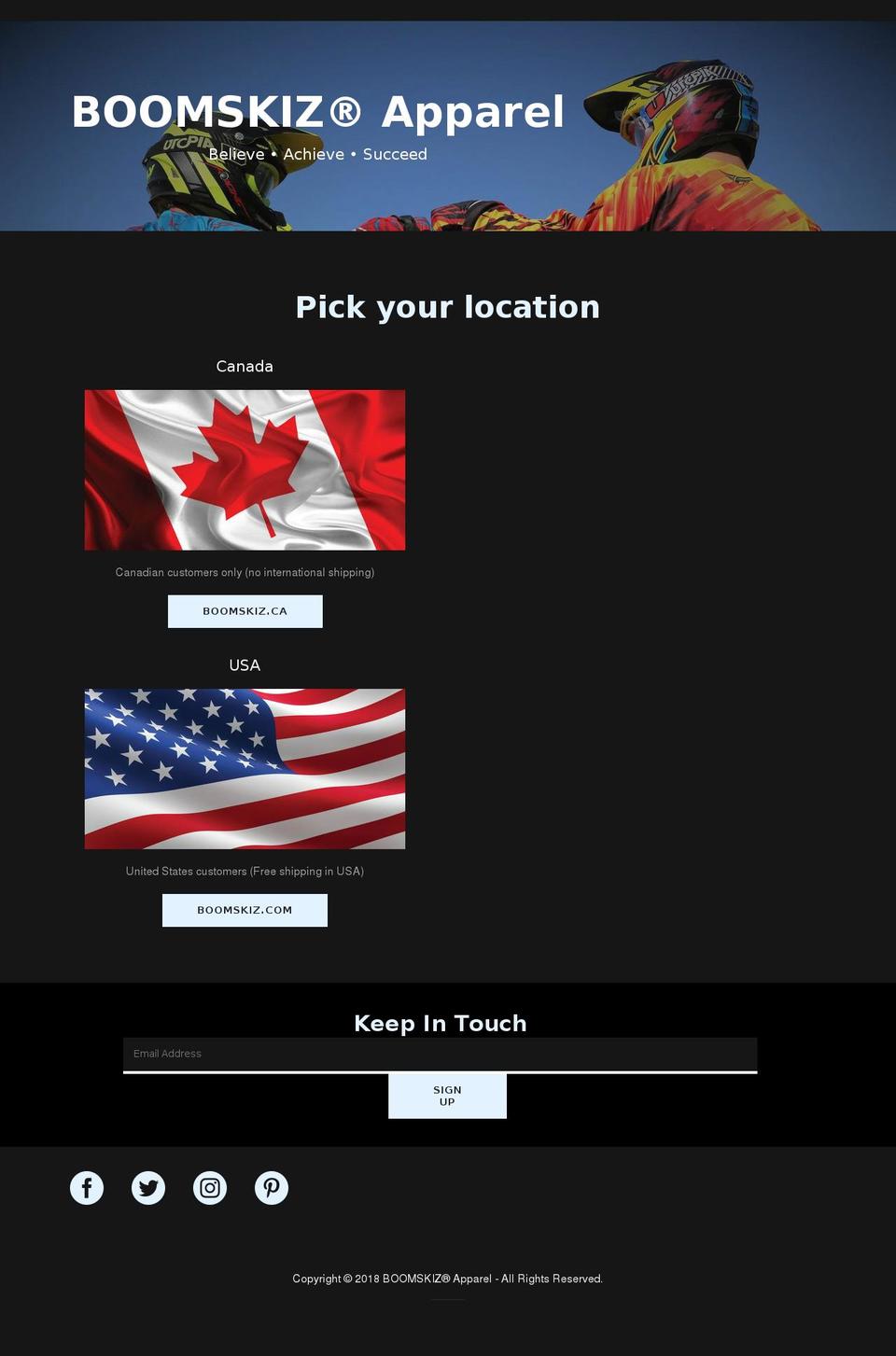 boomskizapparel.com shopify website screenshot