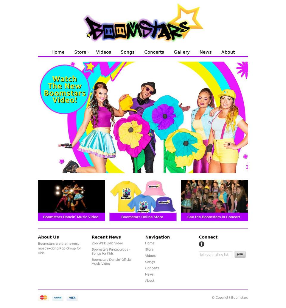 boomstars.com.au shopify website screenshot