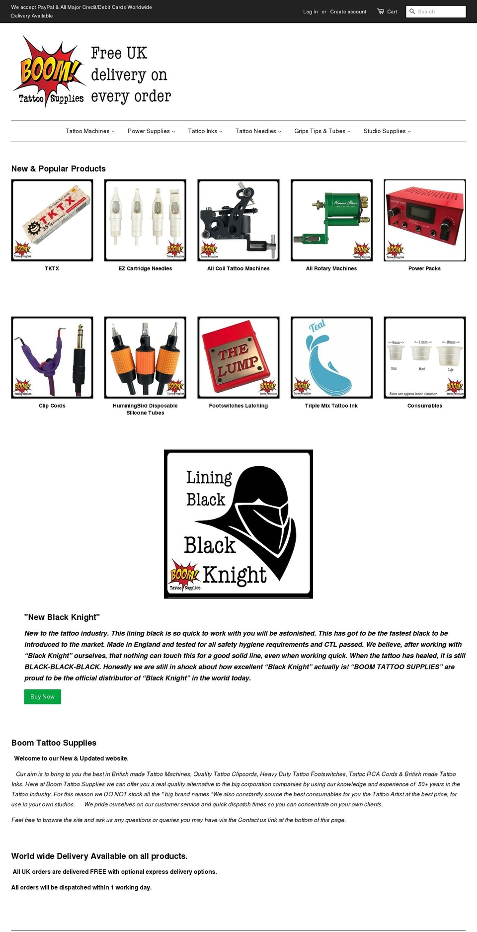 boomtattoosupplies.com shopify website screenshot