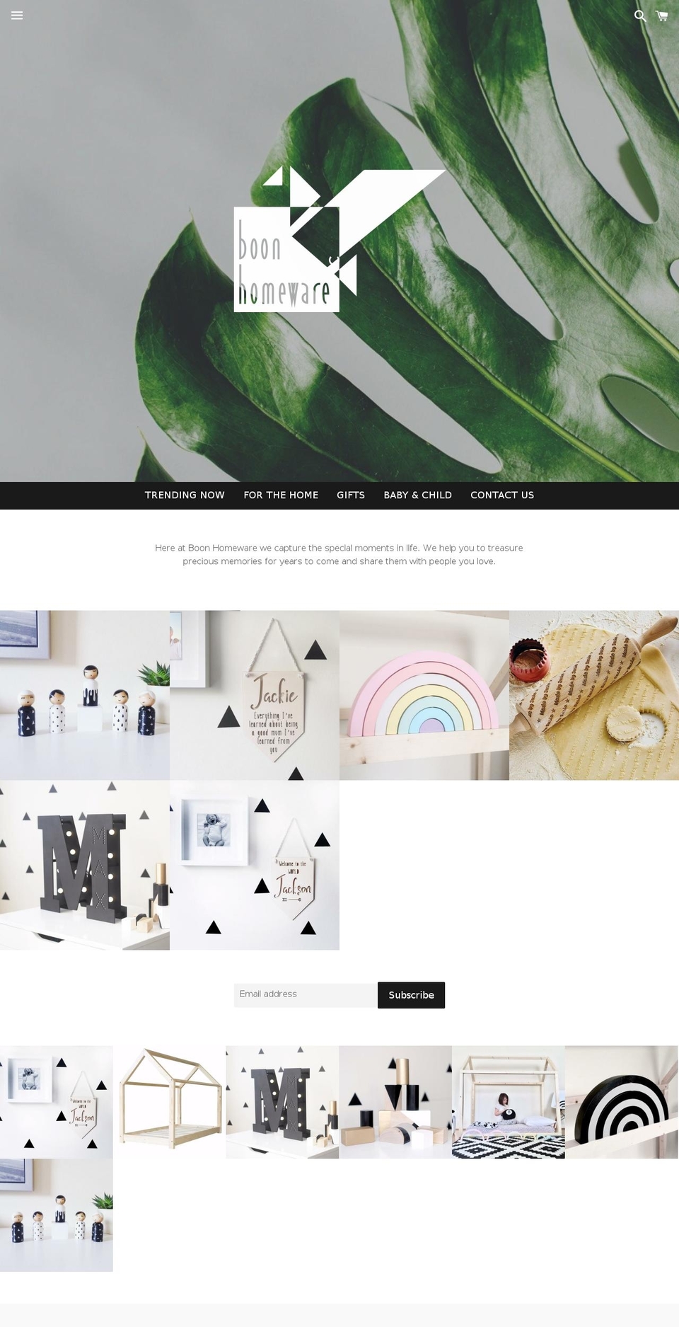 boonhomeware.com shopify website screenshot