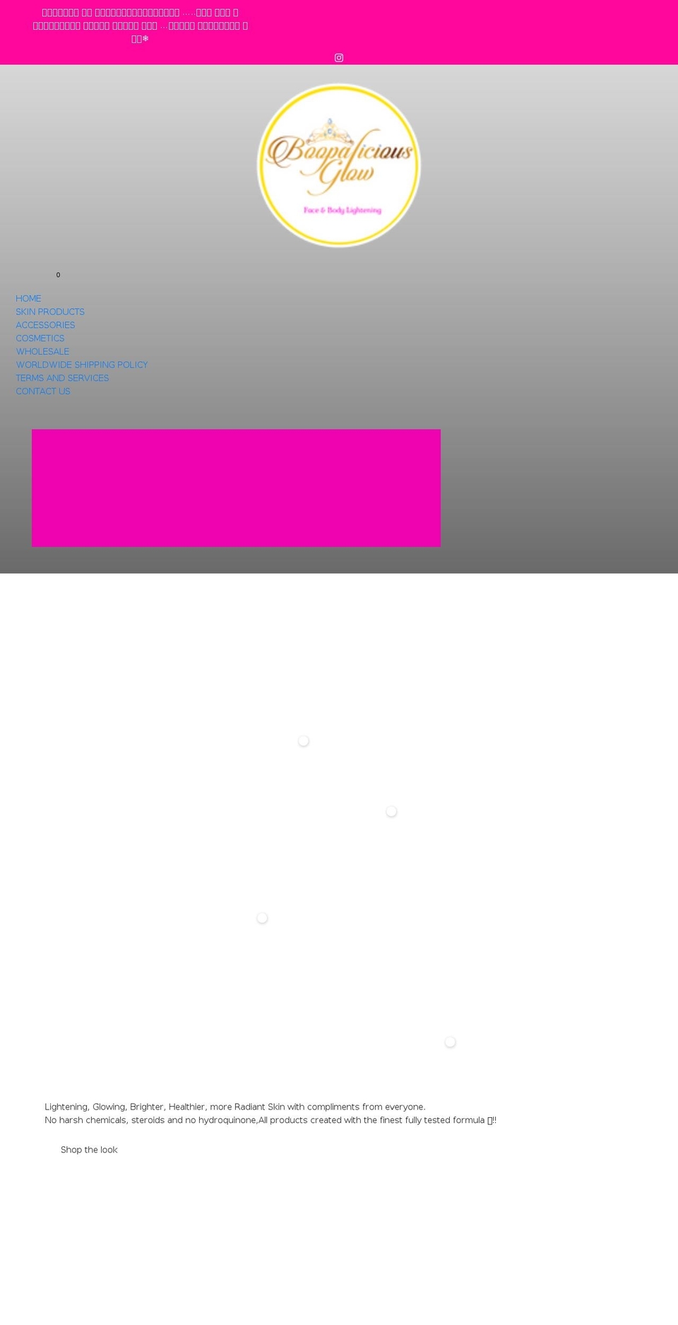 boopaliciousglow.com shopify website screenshot