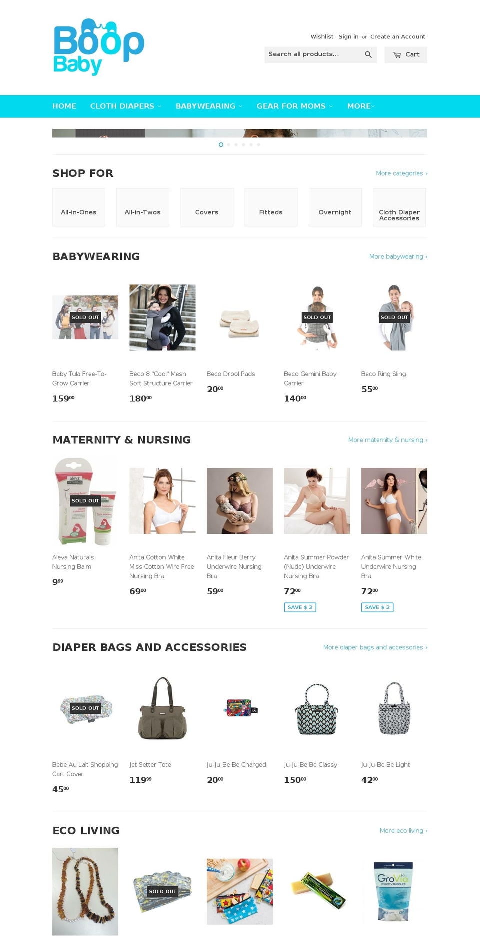 boopbaby.com shopify website screenshot