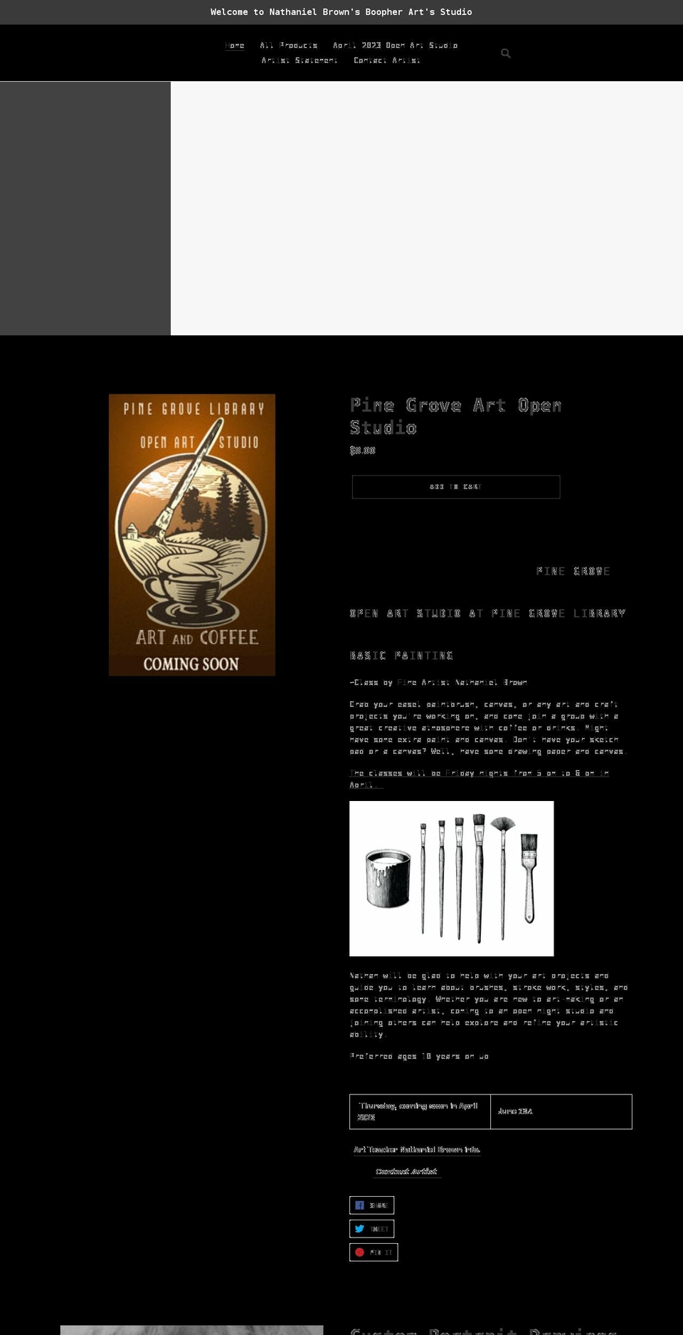 boopherarts.com shopify website screenshot