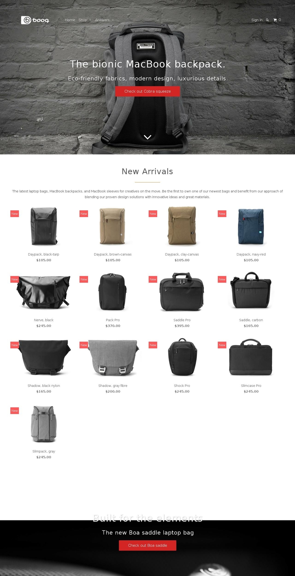 booq.ca shopify website screenshot