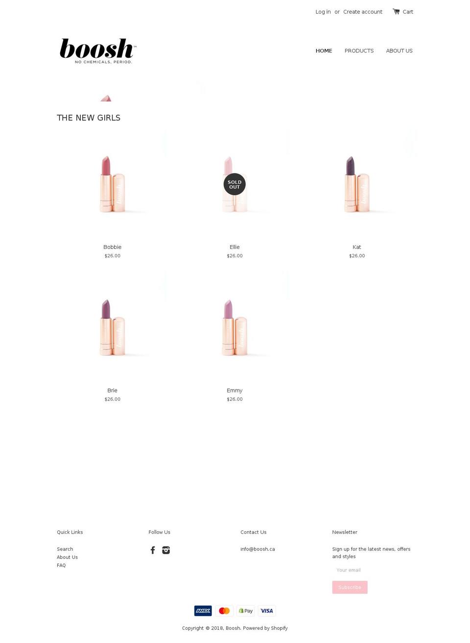 boosh.ca shopify website screenshot