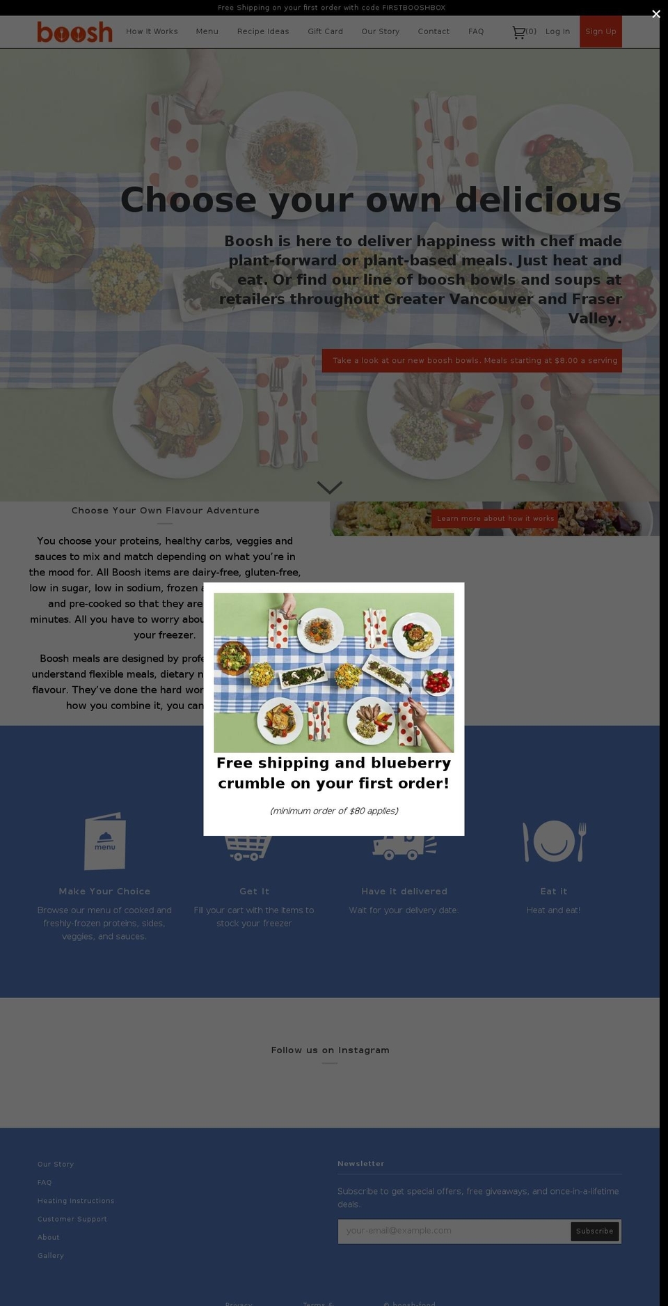 booshfood.com — Shopify storefront screenshot