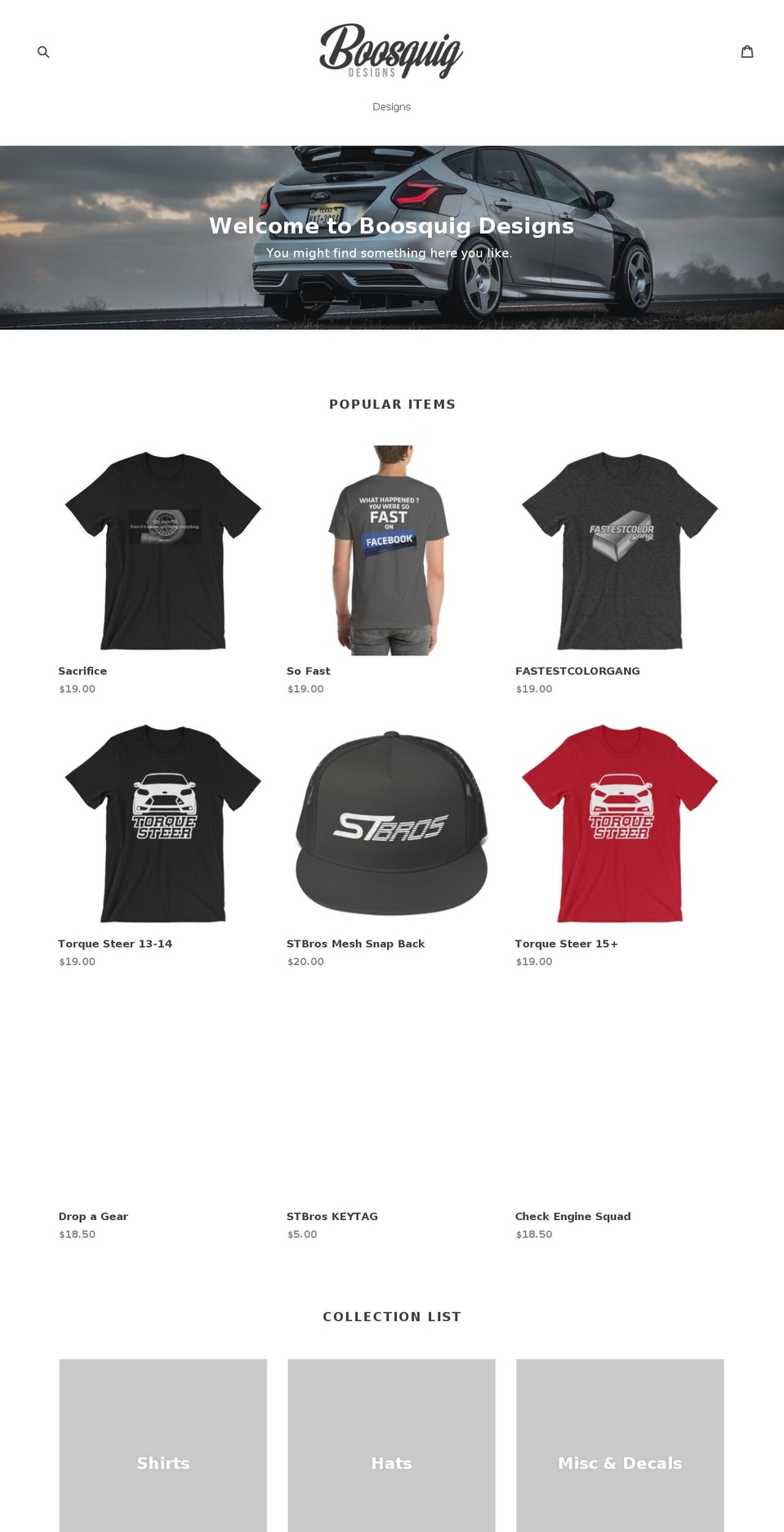 boosquig.com — Shopify storefront screenshot