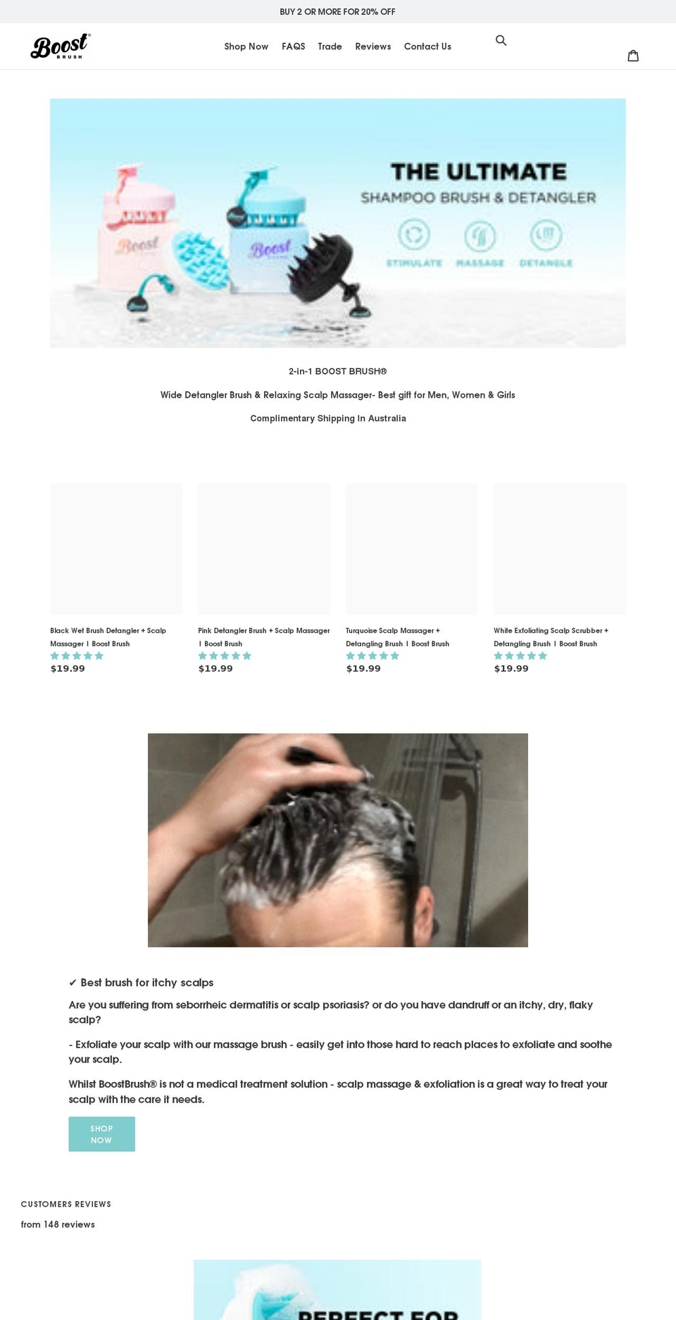boostbrush.com shopify website screenshot