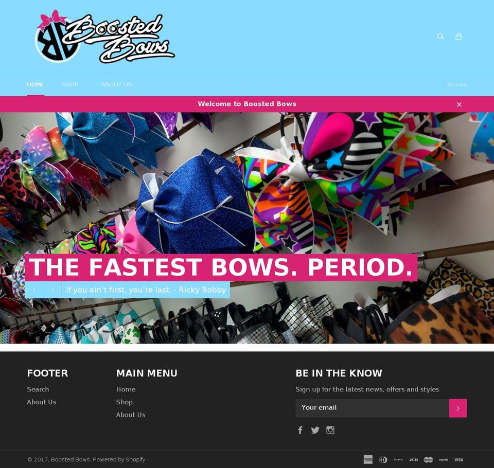 boostedbows.com shopify website screenshot
