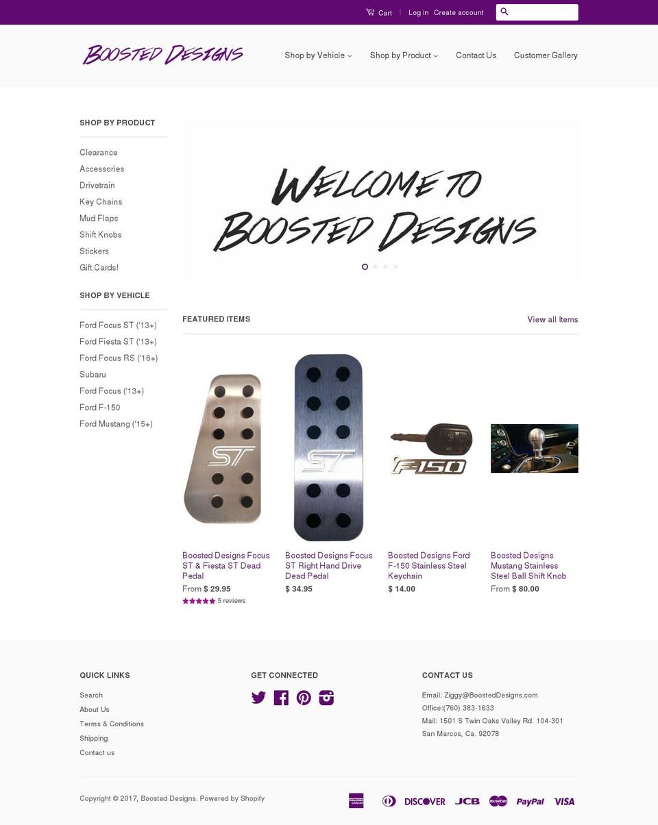 boosteddesigns.com shopify website screenshot