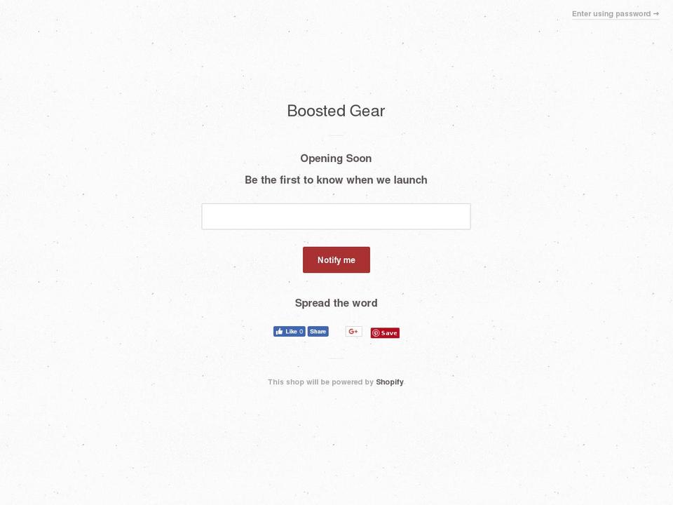 boostedgear.com — Shopify storefront screenshot